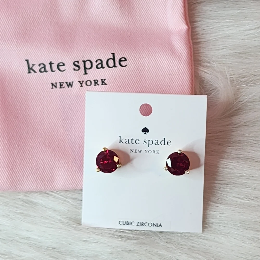 Kate Spade Rise & Shine Red Cubic Zirconia Stud Earrings