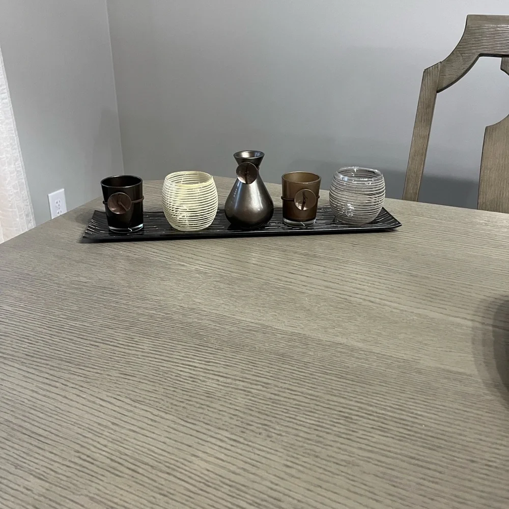 Decorative Tray With Tea Light Candle Holder Set ~ Like New