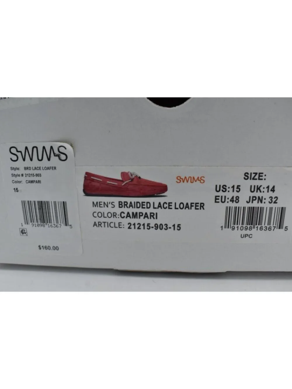SWIMS Mens‎ Size 15 Braided Lace Campari Slip On Penny Loafers Shoes