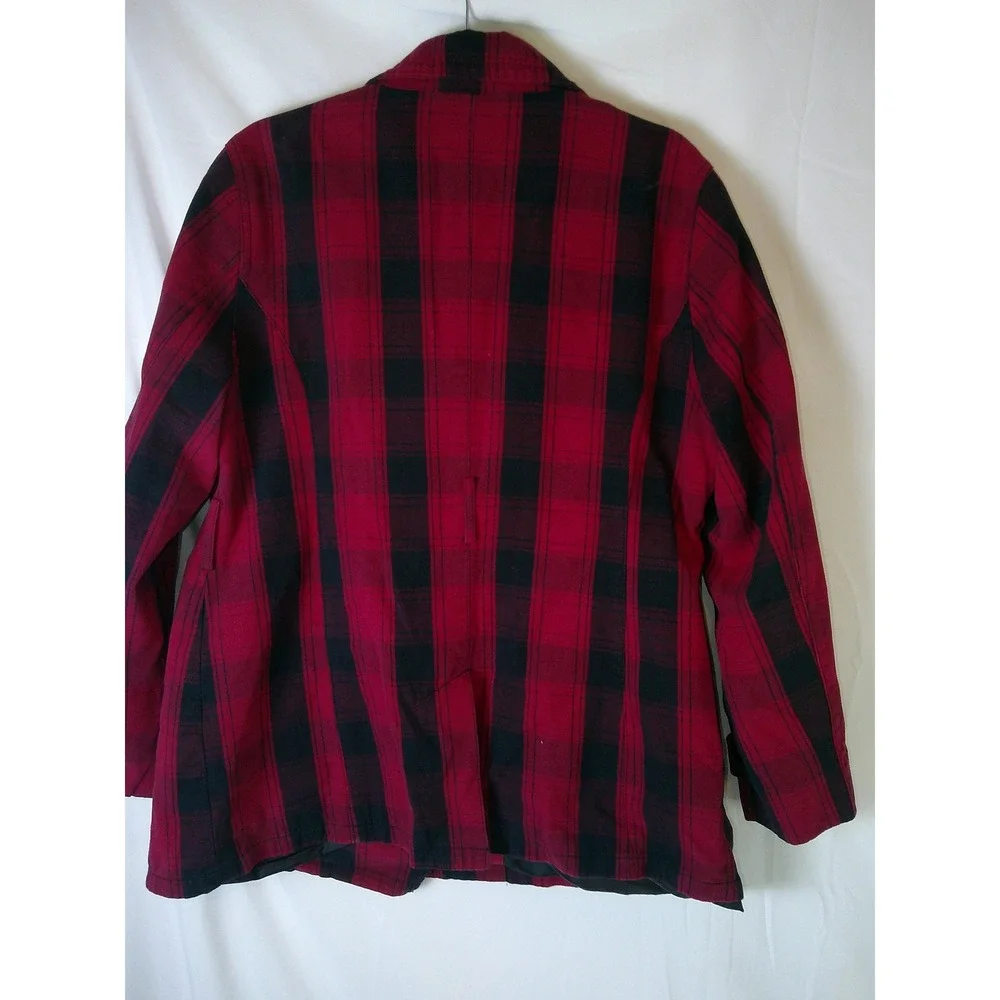 Cato Womens Plaid Double Breasted Button Up Coat Jacket Red Black Size L‎