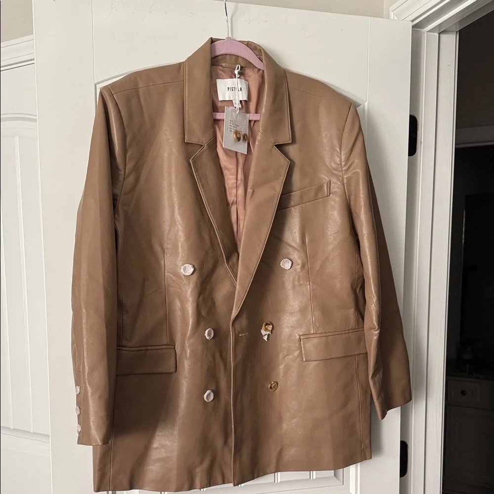 Pistola Tan Double-Breasted Blazer