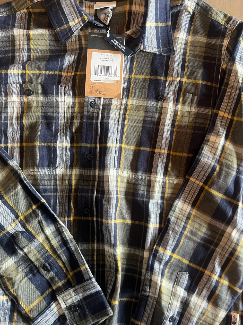 The North Face sleeve flannel size