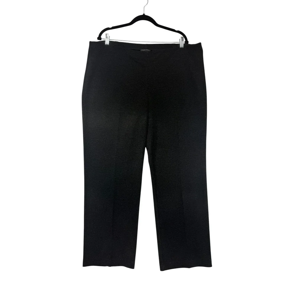 Eileen‎ Fisher Italian Fabric Pull On Straight Leg Pants Black Womens XL