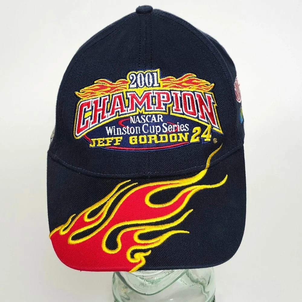 Vintage Jeff Gordon 2001 Winston Cup Champion #24 Flame Hat Y2K Nascar Racing