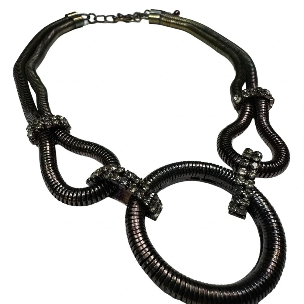 Bronze Metallic Chunky Circle Necklace