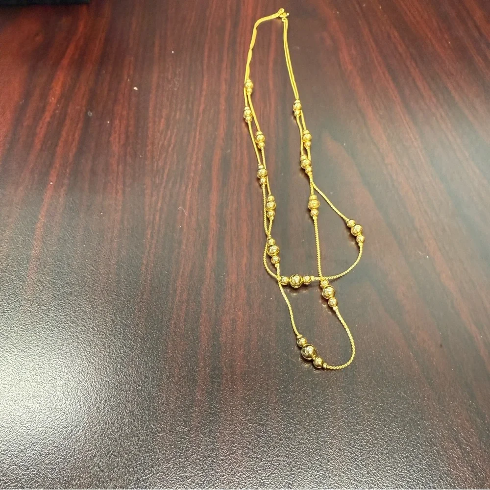 Avon Gold Double-Strand Beaded Necklace Classic Layered Design 1999 NIB