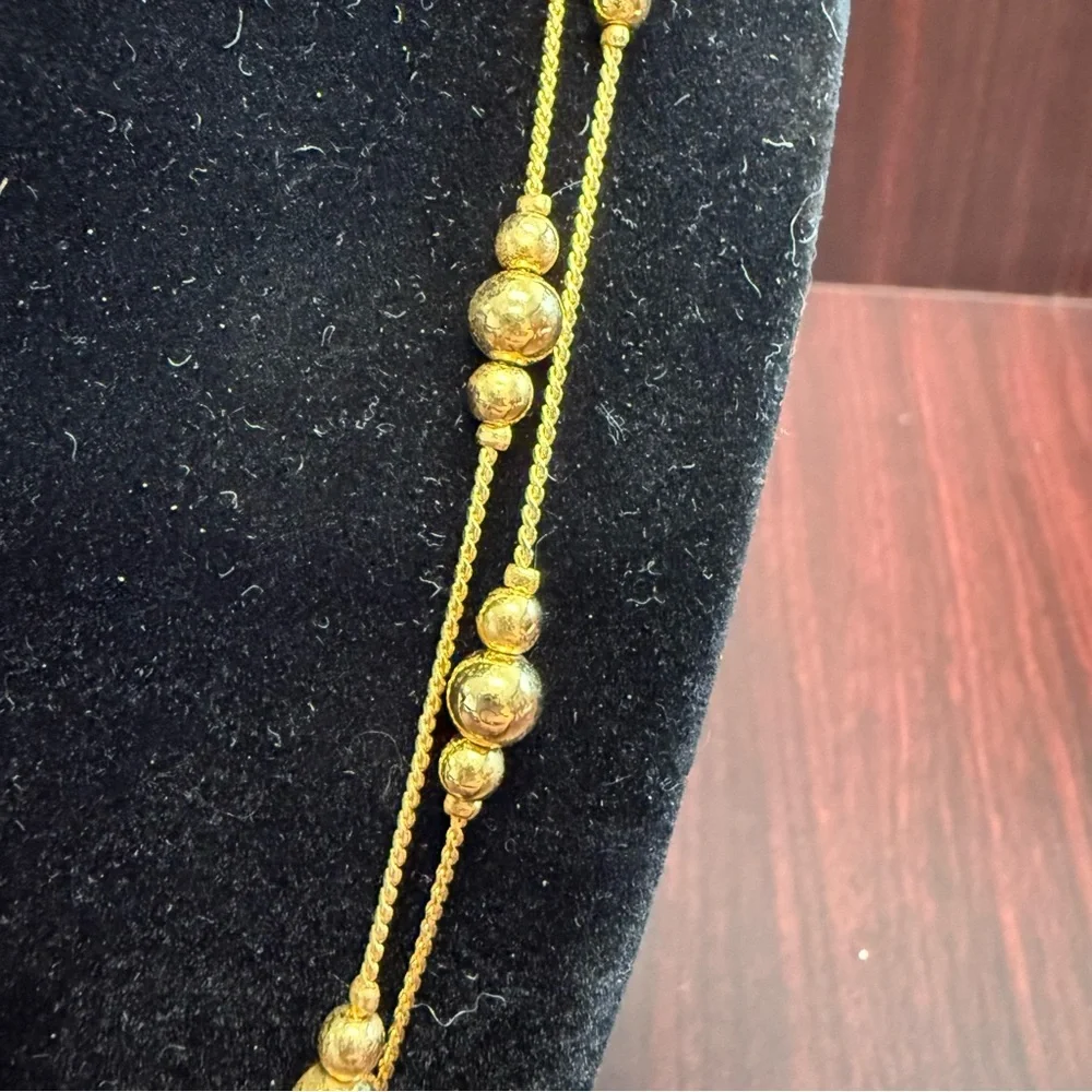 Avon Gold Double-Strand Beaded Necklace Classic Layered Design 1999 NIB