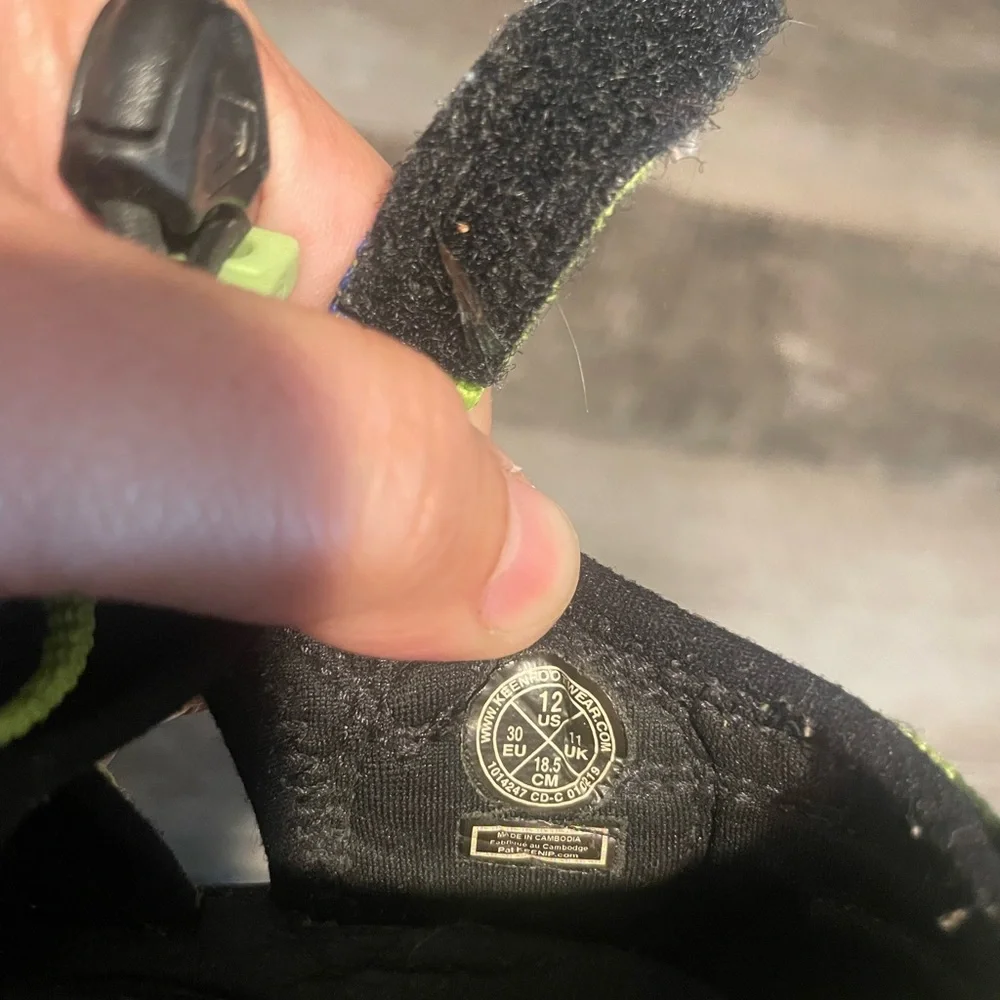 Keen Kids' Black and Green Outdoor Waterproof‎ Sandals Size 12