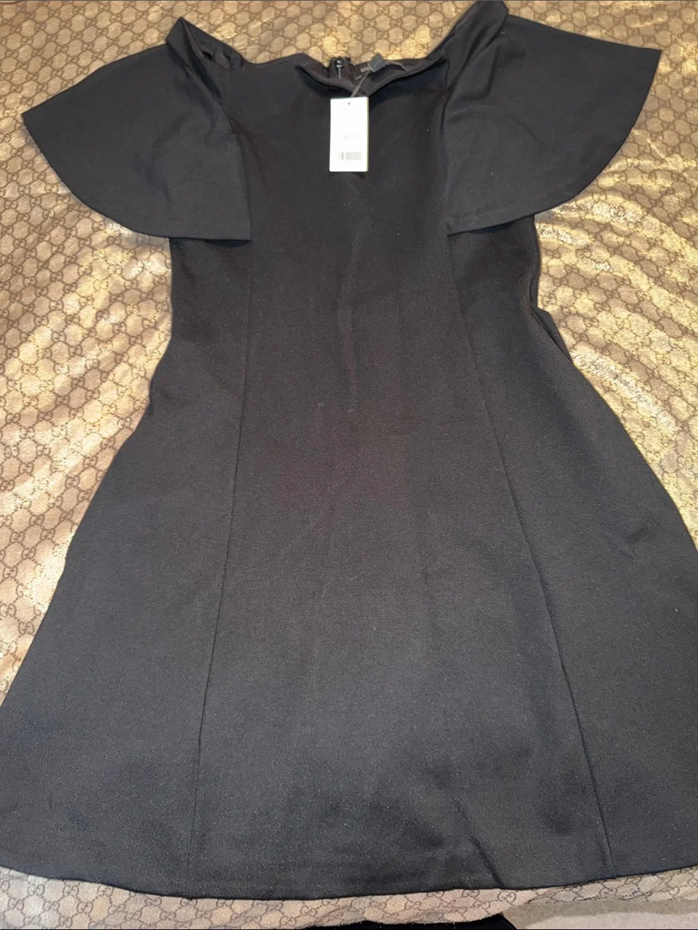 Banana Republic Black Flutter-Sleeve Mini Dress