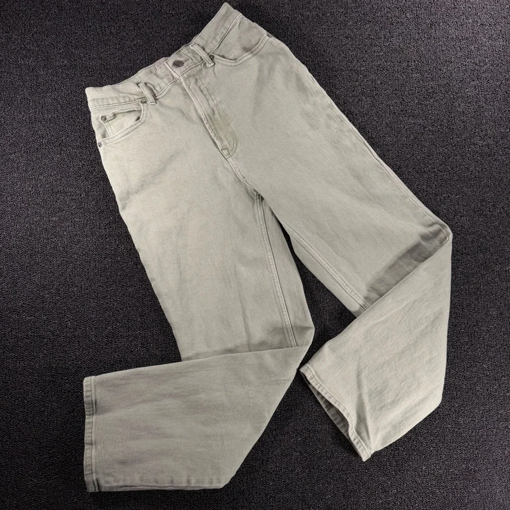 Everlane The Way High Jean Sage Green Womens 25R Organic Cotton‎ Straight Leg