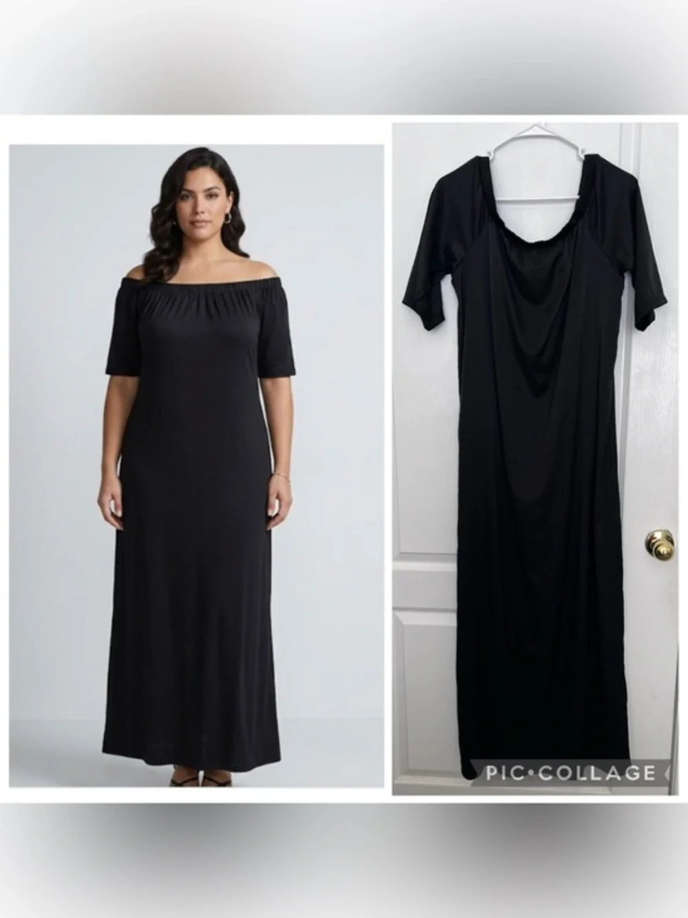 Verda Women's Black Off-Shoulder Maxi Dress size 44