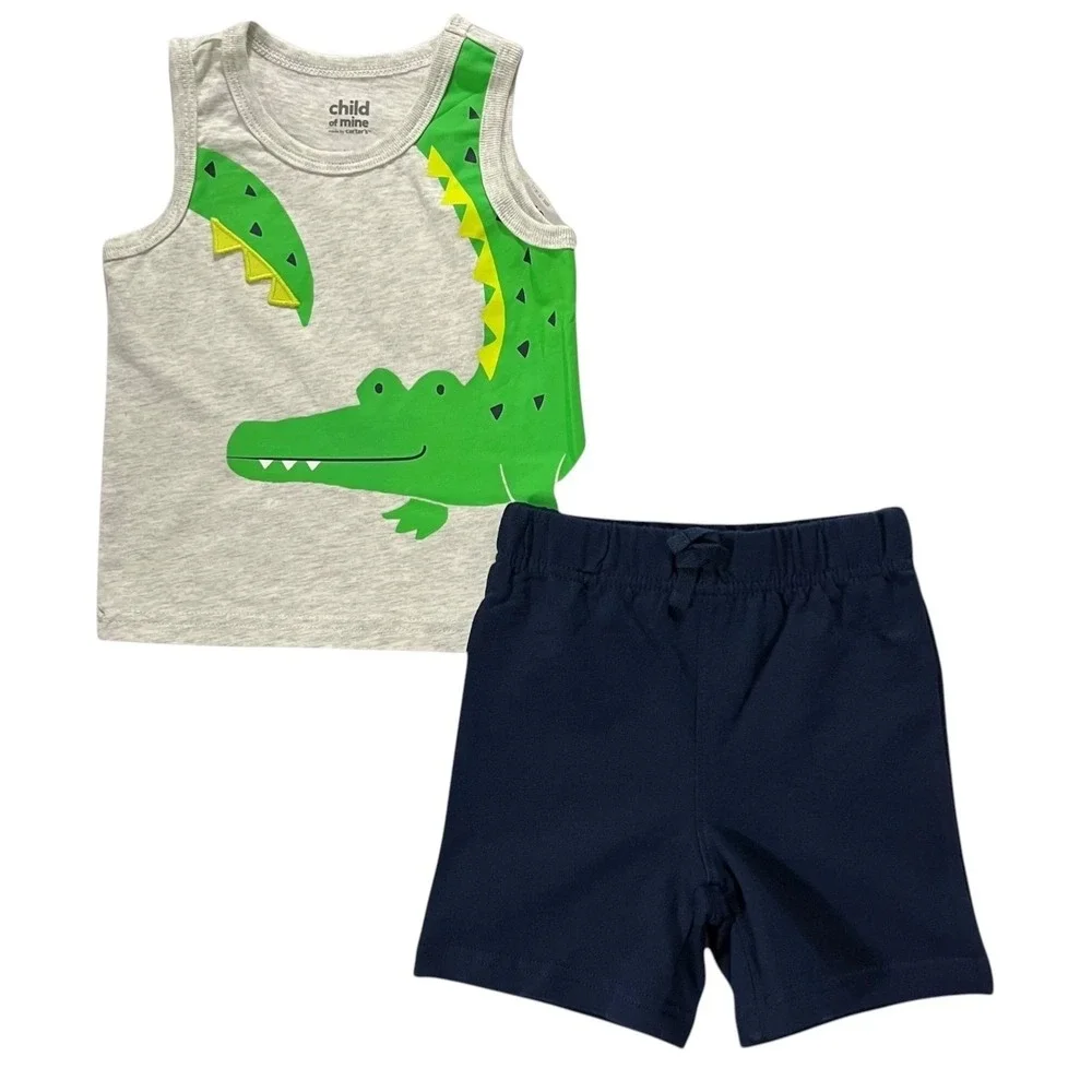 Child of Mine by Carters Baby Boys Tank‎ Top&Shorts Outfit Set 3-6M Animal Print