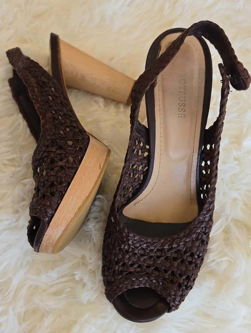 L'Ottuse Handmade Chocolate Braided Leather Platform 4