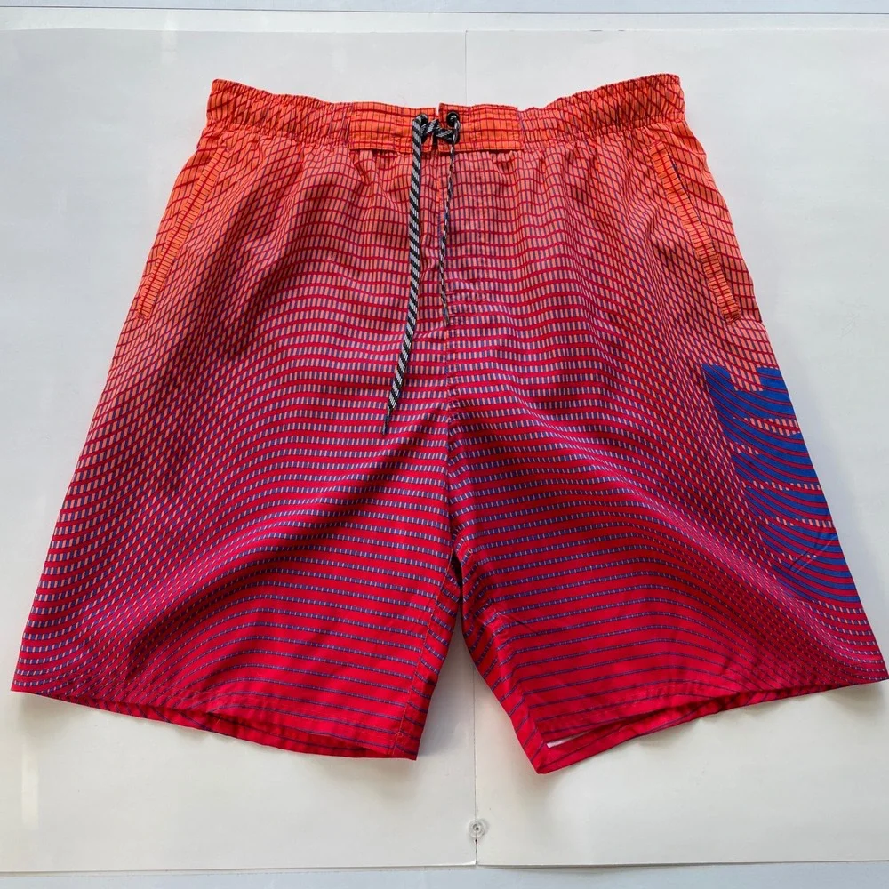Nike Swim Trunks Board Shorts Quick Dry Athletic Geometric Print‎ L