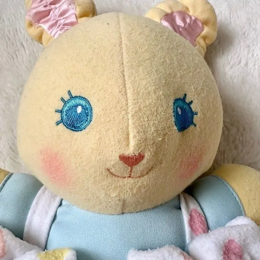 Amtoy Baggie Bunnie Vintage 1987 Plush Pastel Satin Lovey Bunny Stuffed Toy
