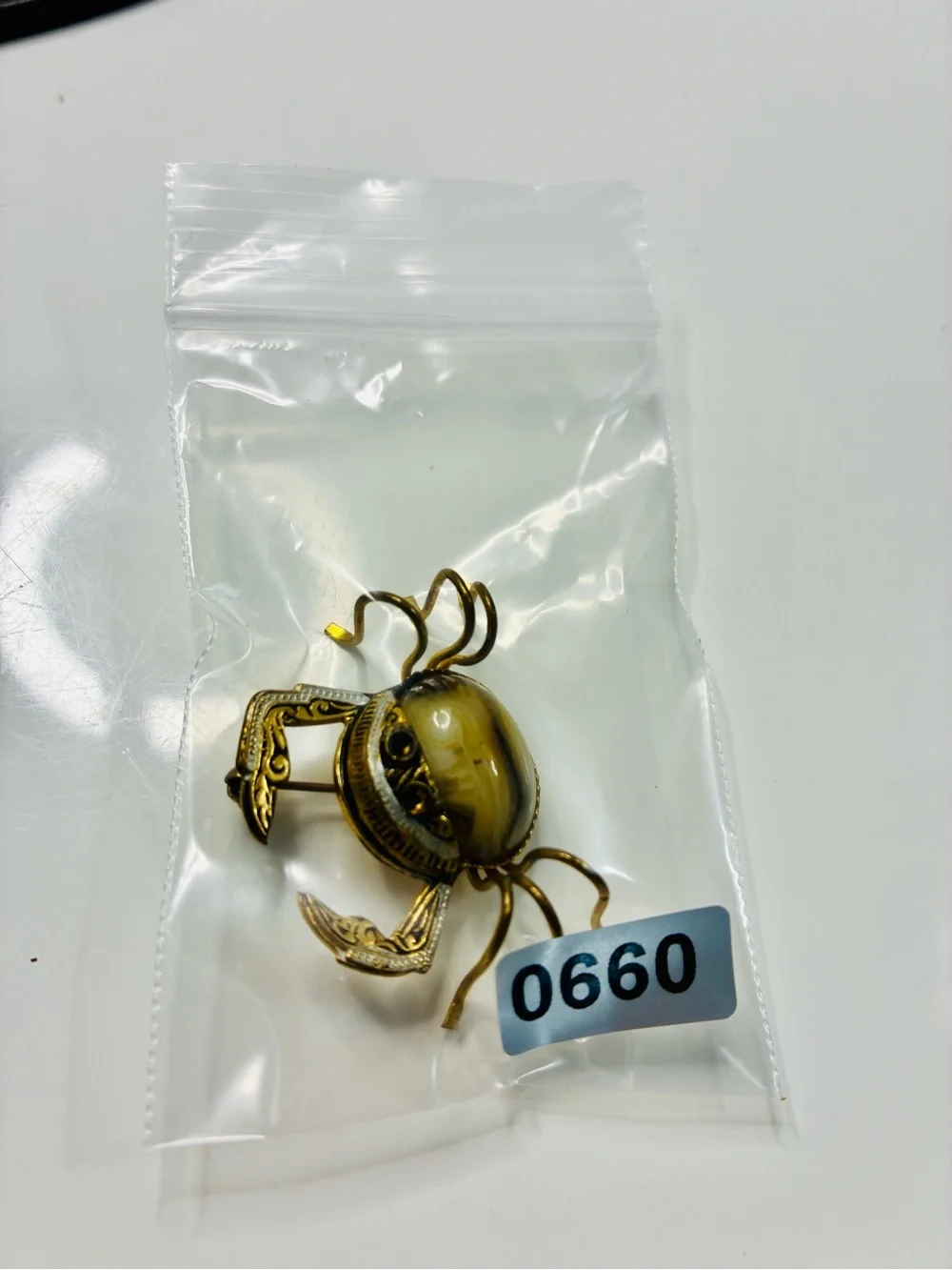 Vintage Spanish Damascene Crab Brooch Signed SPAIN Nautical Vacation Summer