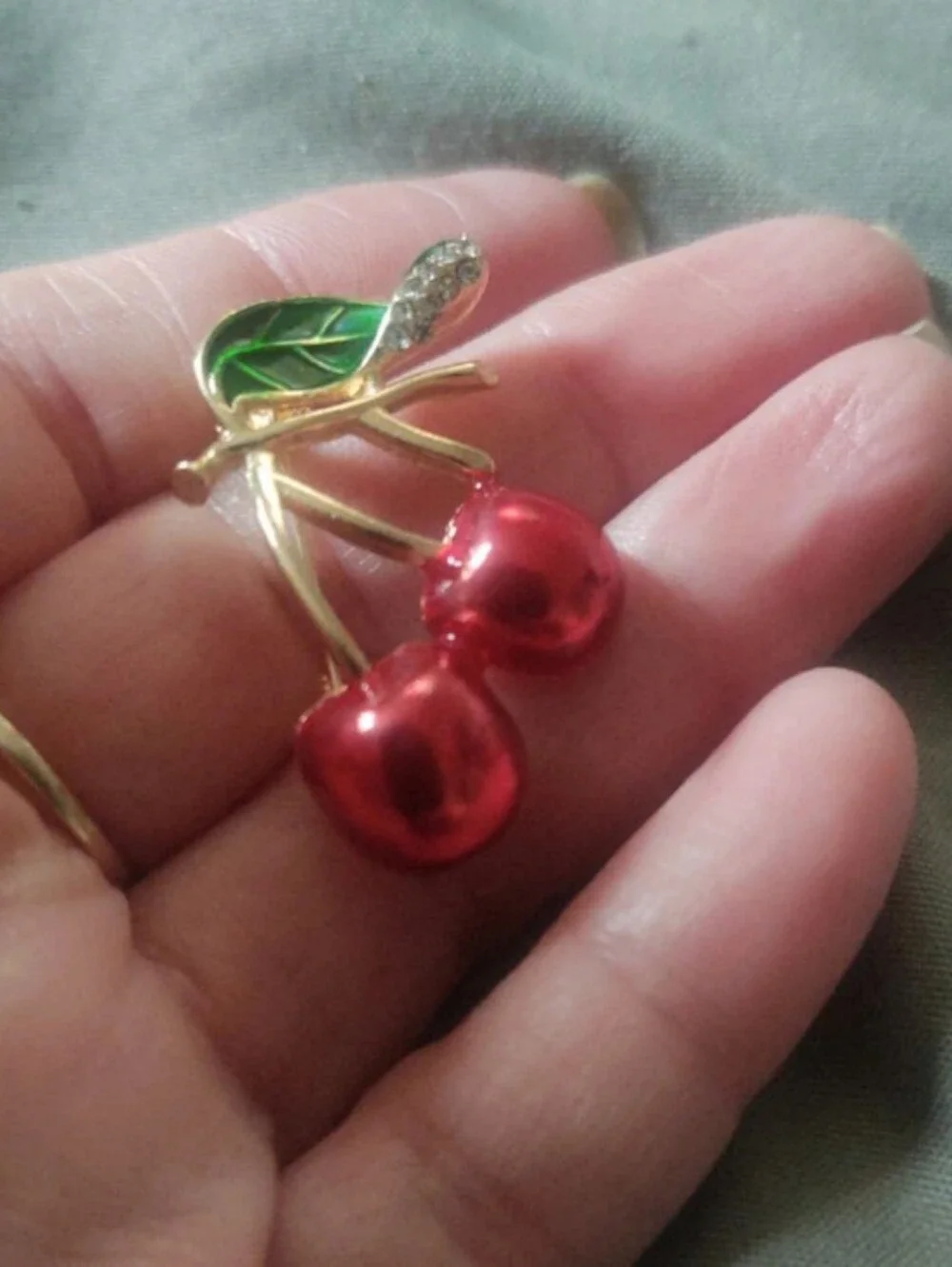 Decorative Cherry Pin Brooch