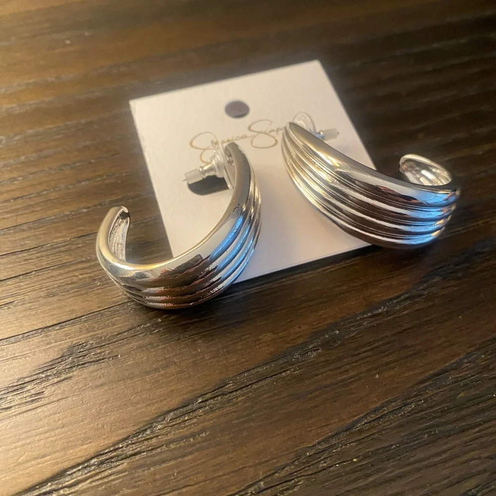NEW Jessica Simpson silver earrings