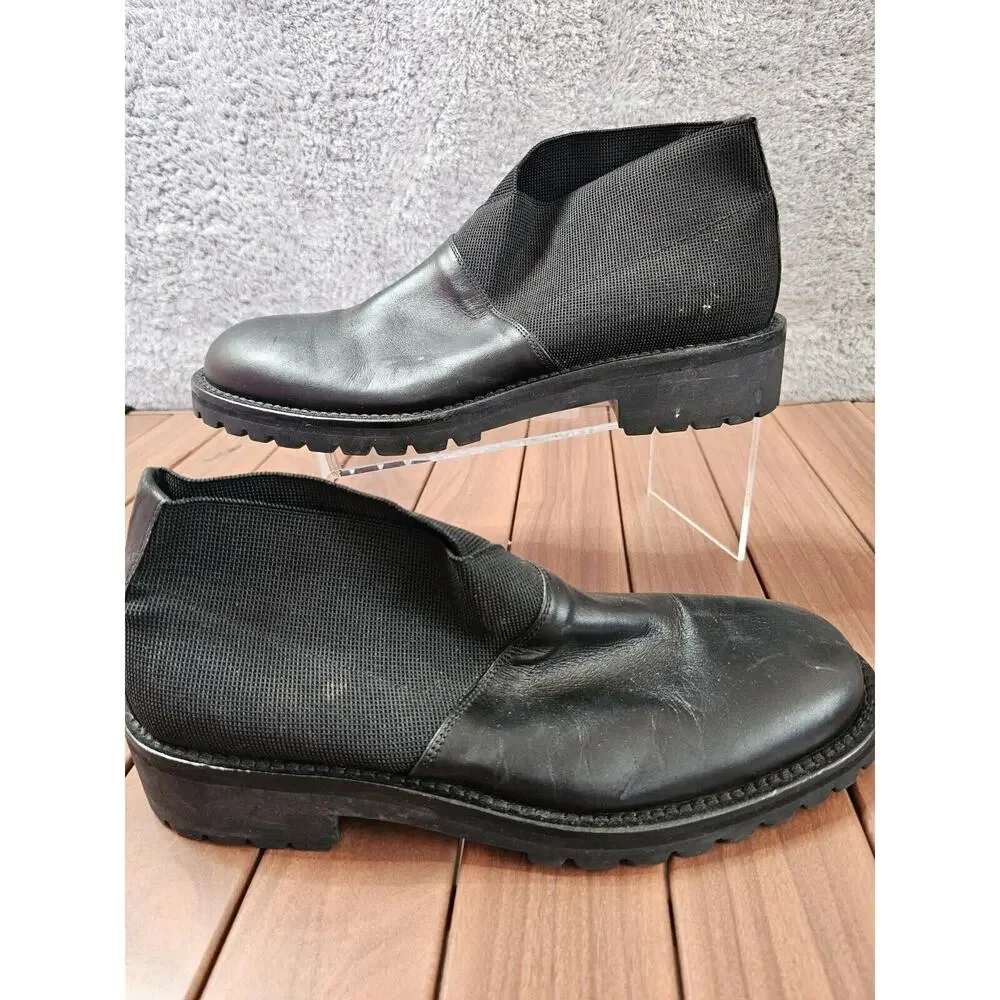 To Boot New York Adam Derrick‎ Black Leather Low Chelsea Boots Italy Mens 9.5