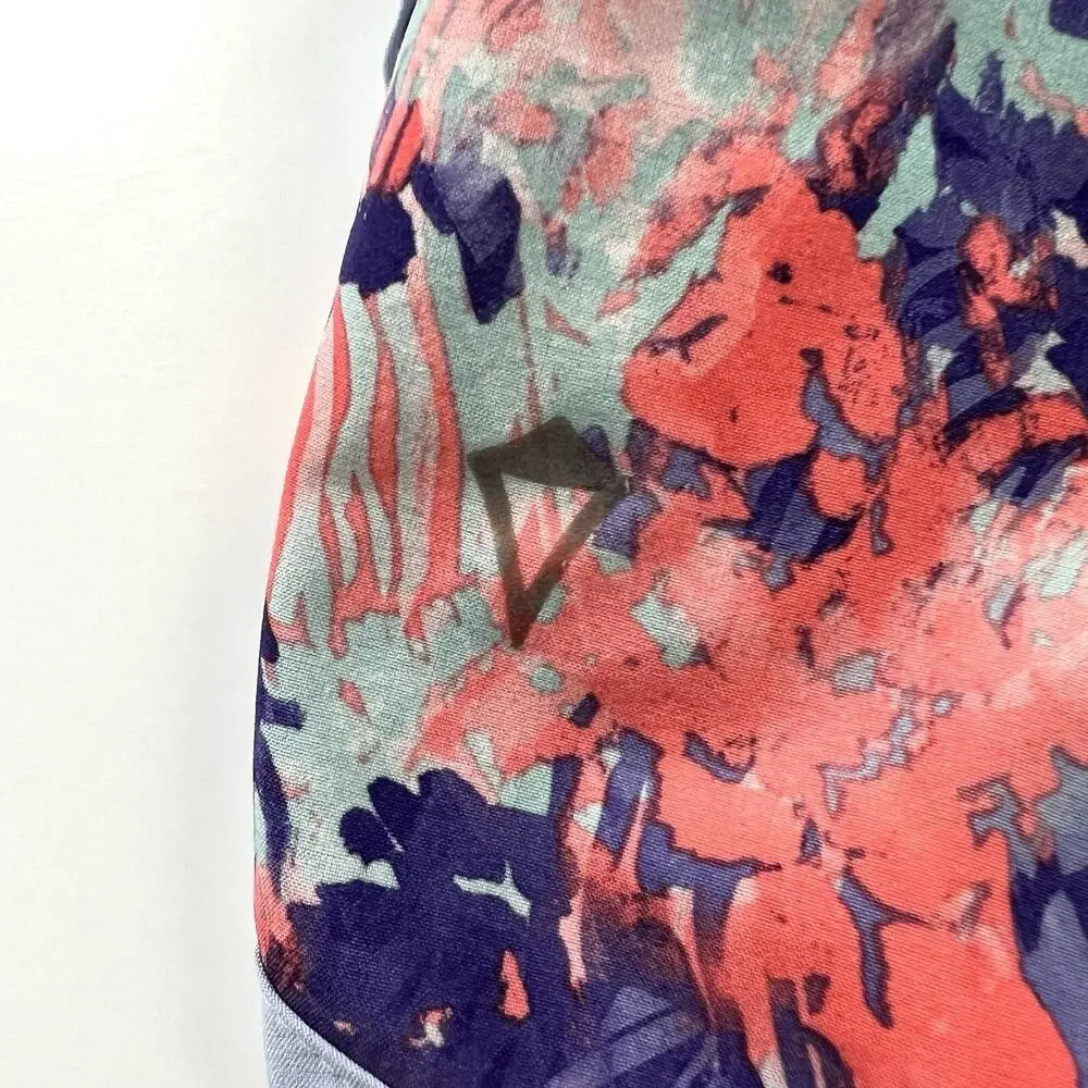 Ivivva By Lululemon Blue Purple Coral Floral Print Speedy Workout Short Girl 12