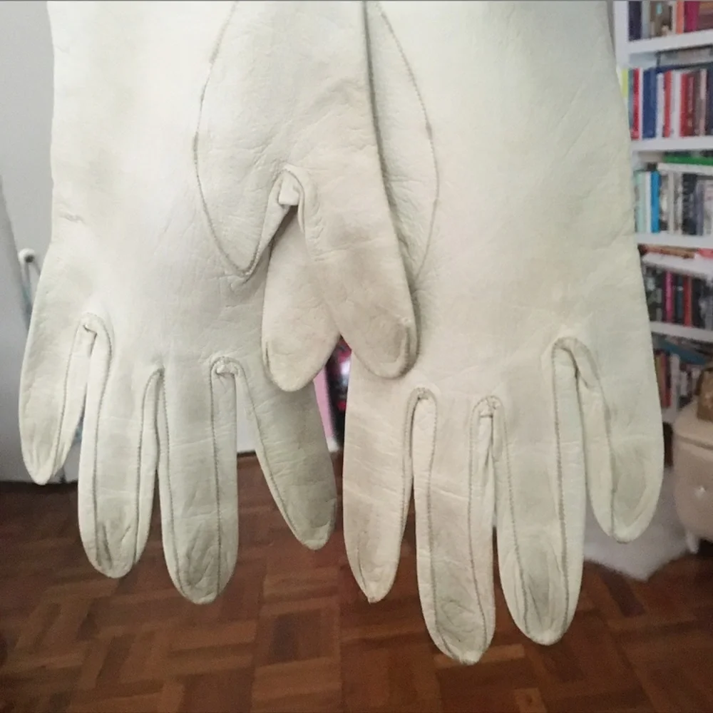 Vintage white leather