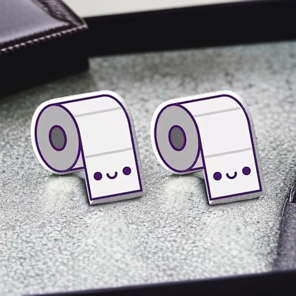 Quirky Toilet Paper Stud Earrings - Humor for Your Ears! 🧻 NWT Funny Studs