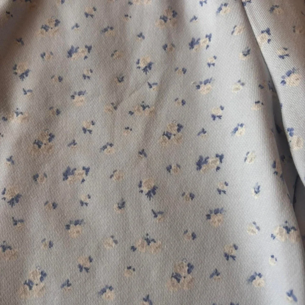 LoveShackFancy white & blue floral print sweatpants youth girls size large