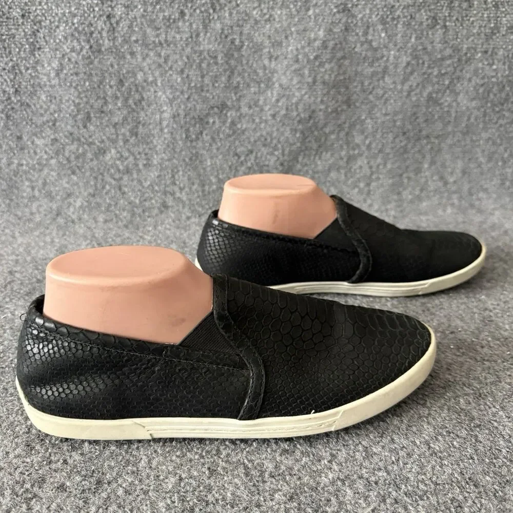 Joie Kidmore Women's Black Snakeskin Embossed Leather Slip On Sneakers 39