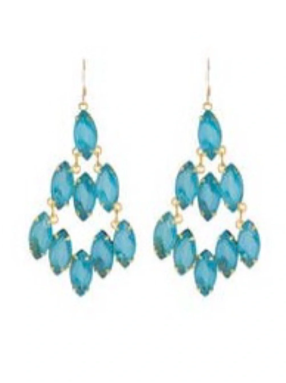 Blue Crystal Chandelier Drop Earrings - Women Jewelry