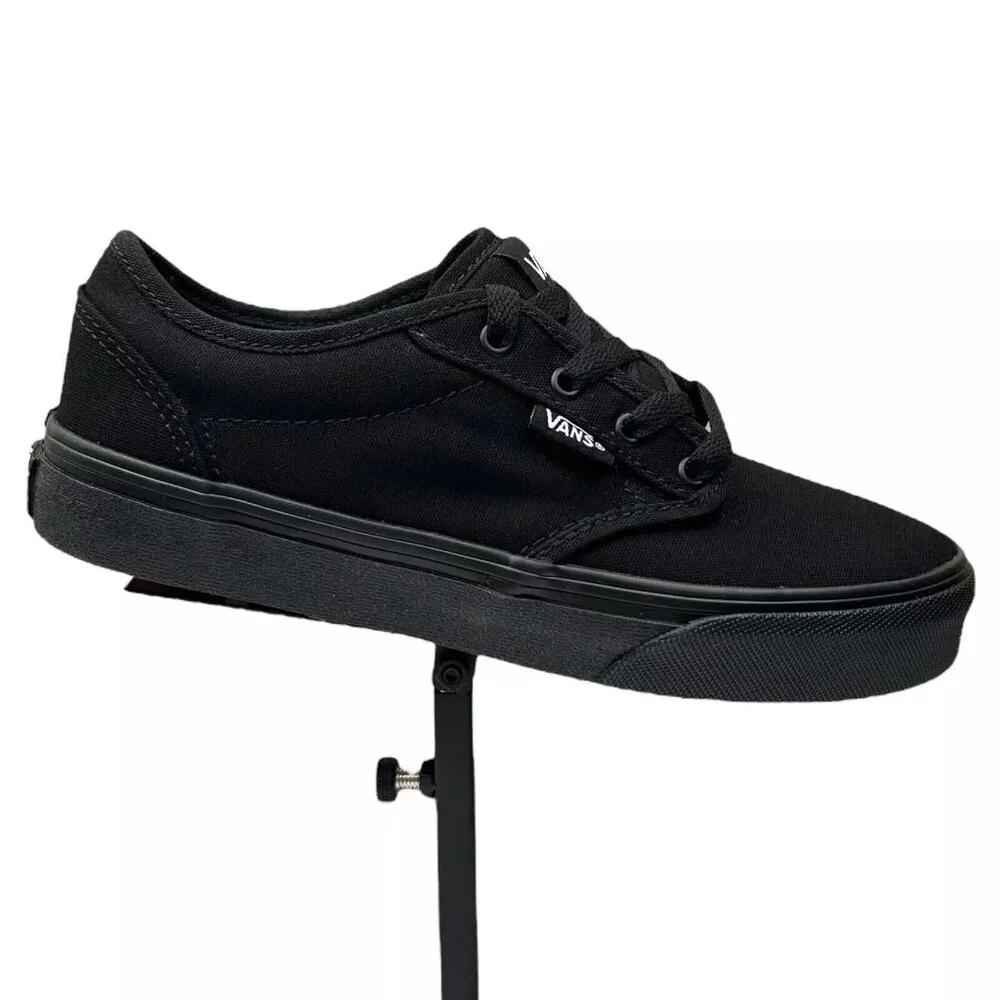 Vans Atwood Youth Boy's/Girl's‎ Canvas Shoes Size 3 Solid Black Low Top Lace up