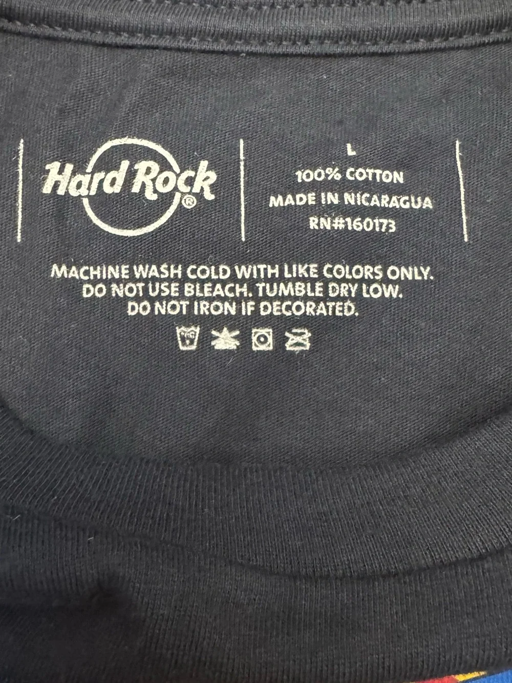 Hard Rock Youth USA 250th Anniversary T-Shirt Size L Navy Blue