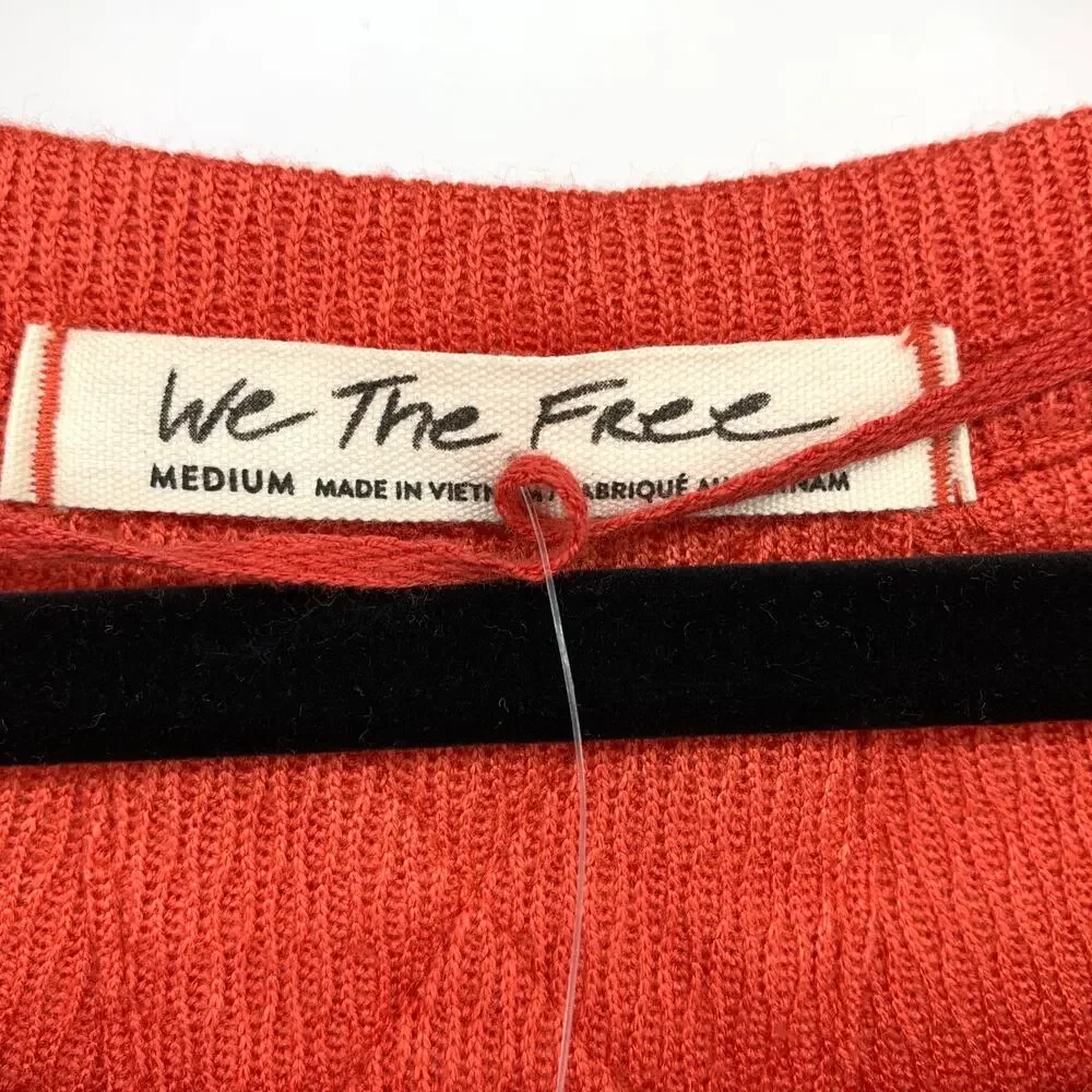 Free People We The Free Snowy Thermal Long Sleeve Top Womens M Heatwave Orange