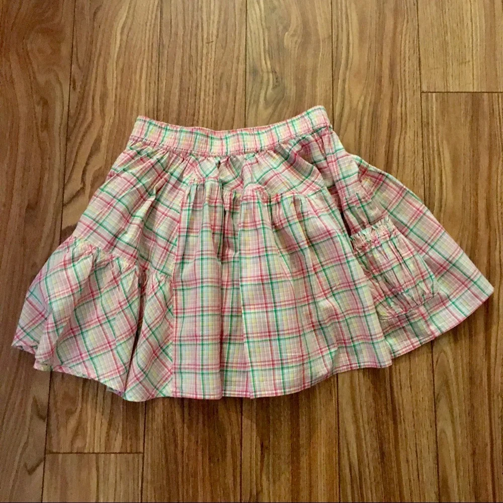 Country Road Girls Plaid Ruffle Praire Skirt Sz 10