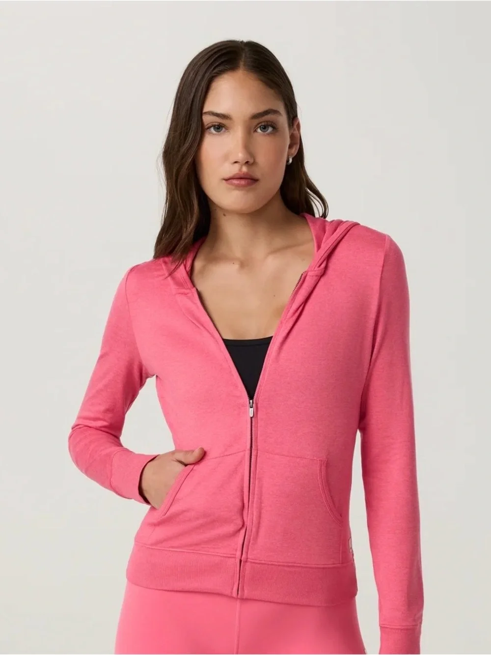 Vuori Sunset Pink Heather Zip-Up Lounge Top and Pants SMALL