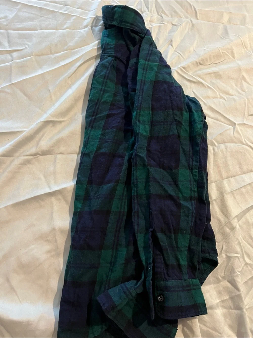 Old Navy Green and Navy Plaid Button-Down Shirt