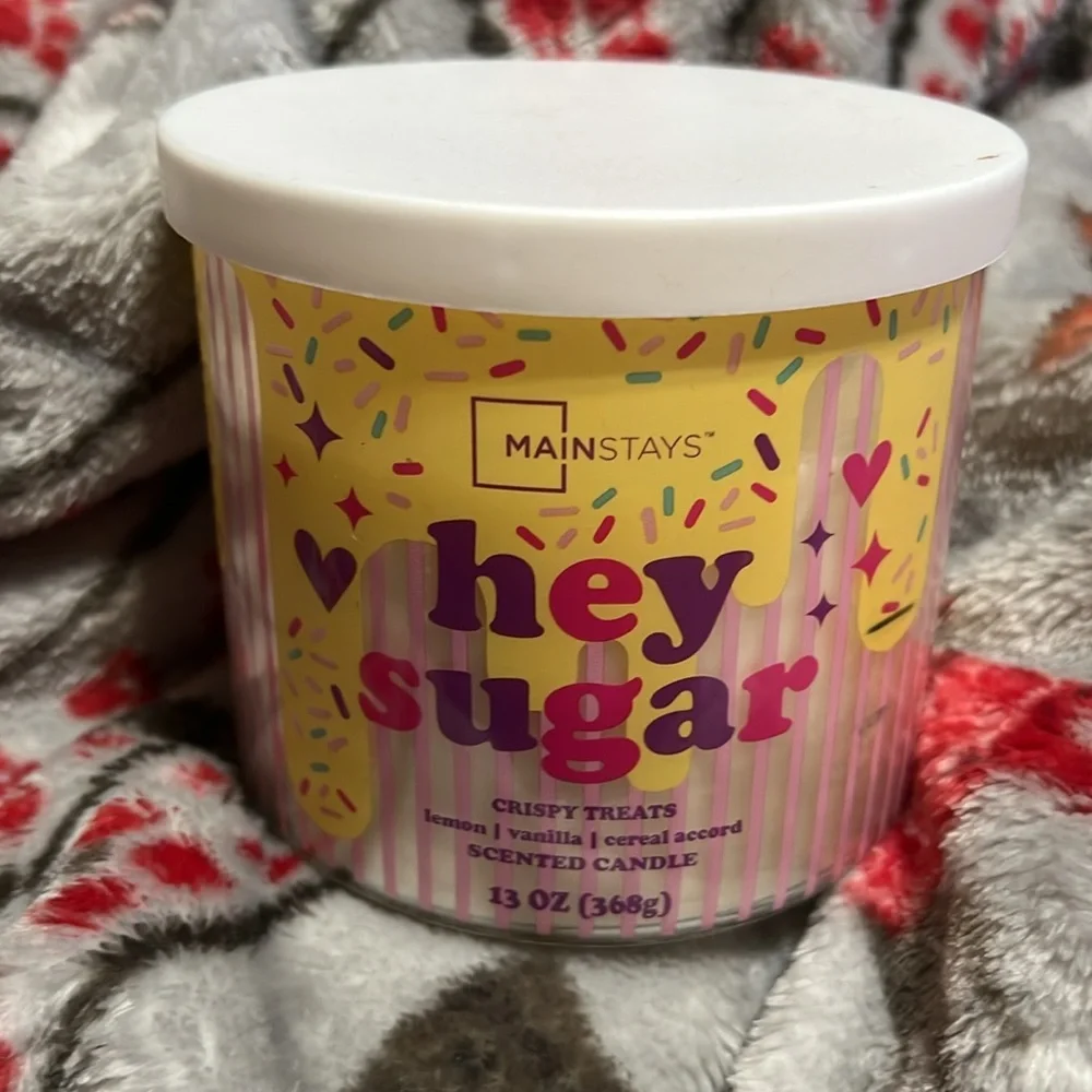NWT Mainstays Valentines Hey Sugar 3-Wick Candle, 13-Ounce