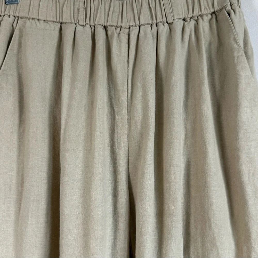 Quince 100% European Linen Cropped Pants Small Flax Elastic Waist