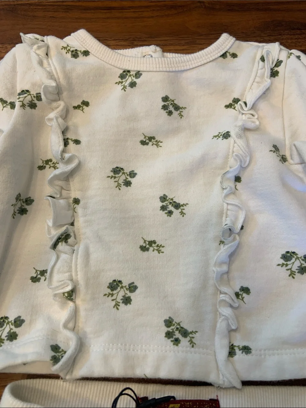 NWT 7 For All Mankind Baby Girls Floral Ruffle Sweatshirt & Legging Set 6-9M