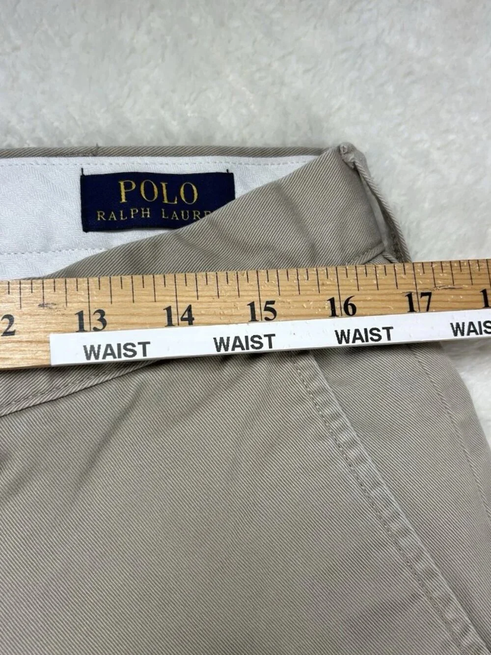 Polo Ralph Lauren Classic Fit Chino Pants Men 34x32 (33x31)‎ Beige 100% Cotton