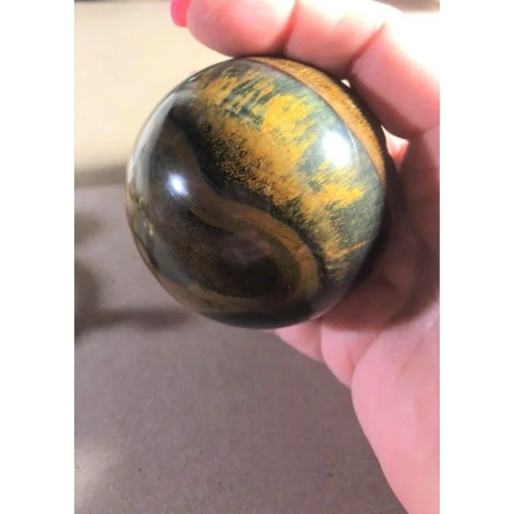 Big Blue Tiger Eye Sphere w/stand