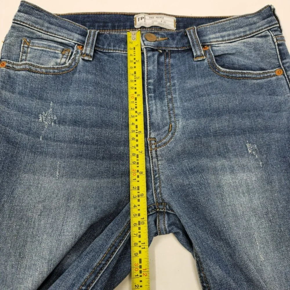 Free People Jeans Womens Size‎ 27 Distressed Great Heights Frayed Skinny Stretch