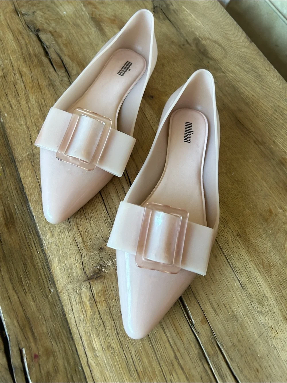 Melissa Pointed Jelly Flats with bow nude ballerina pink 7