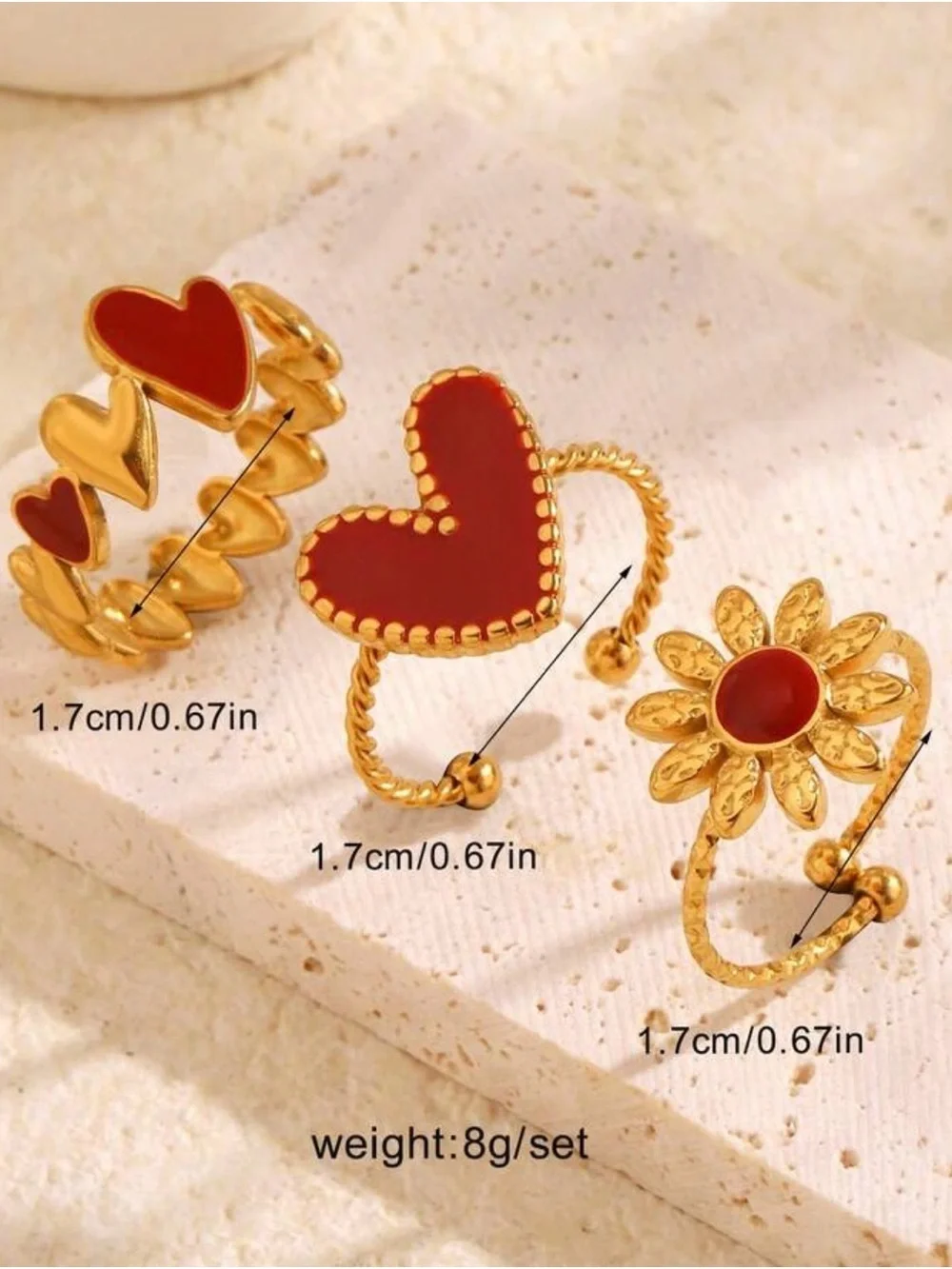 Summer red rings set