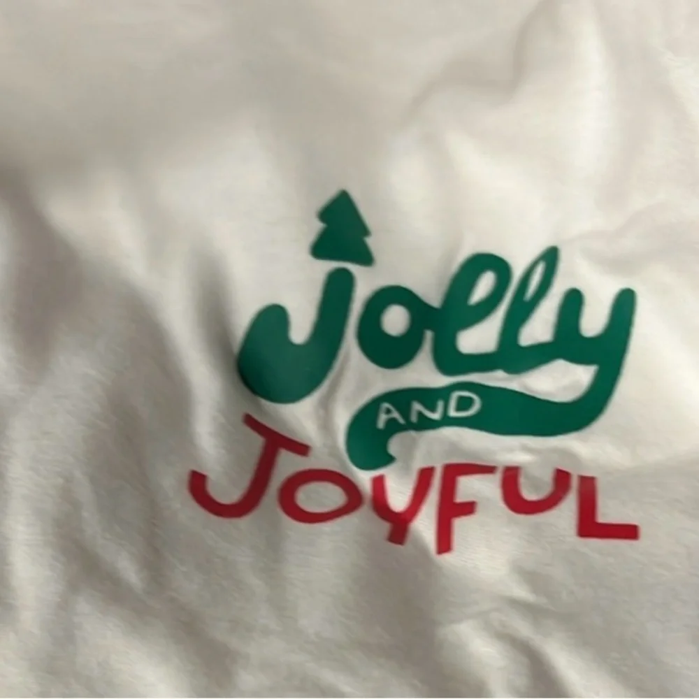 CAT & JACK Jolly & Joyful Graphic Tee Unisex Small White