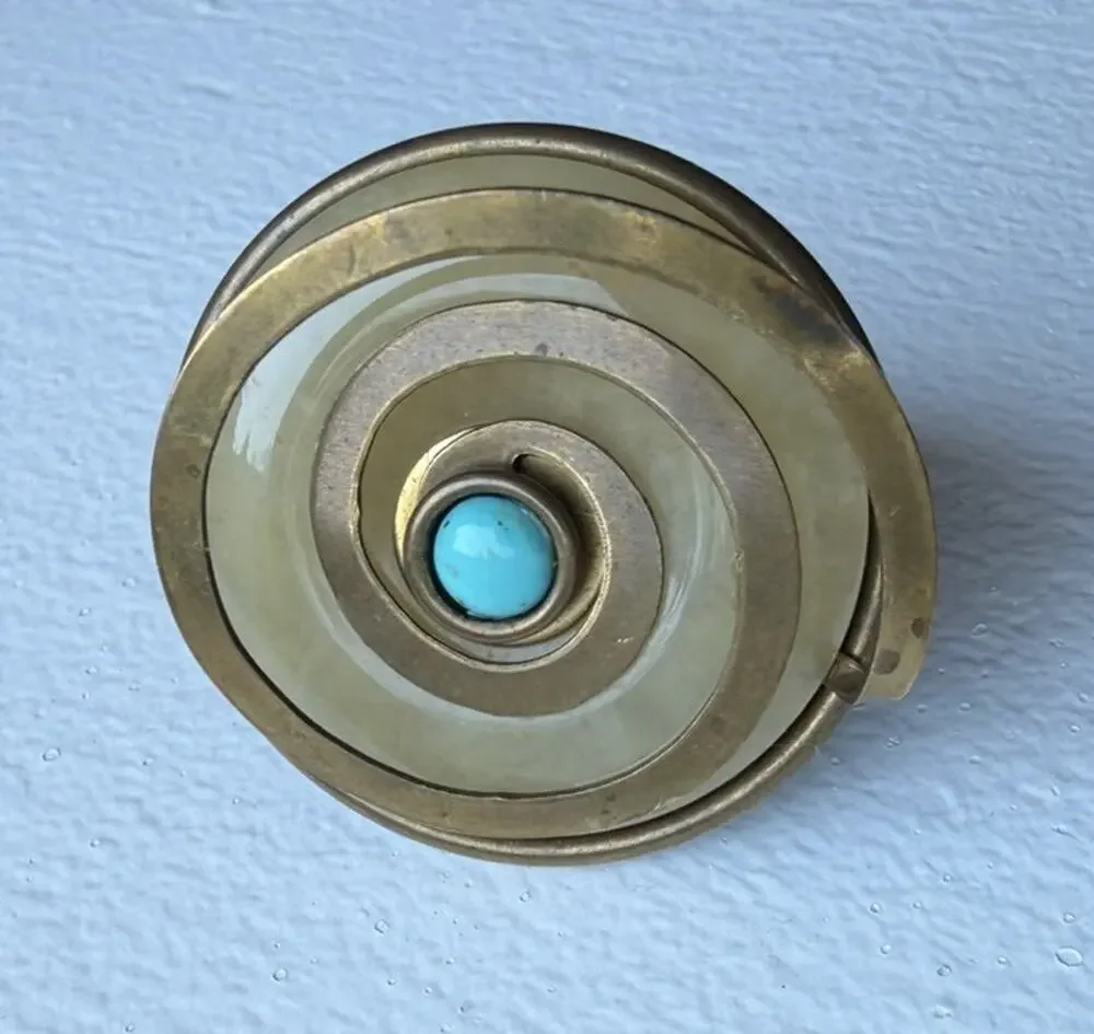Vintage Jan Michael SF Resin Statement Ring Adjustable Copper