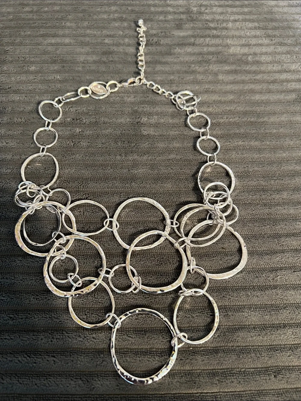Chico’s Silver Multi-Ring Statement Necklace - Women's Jewelry