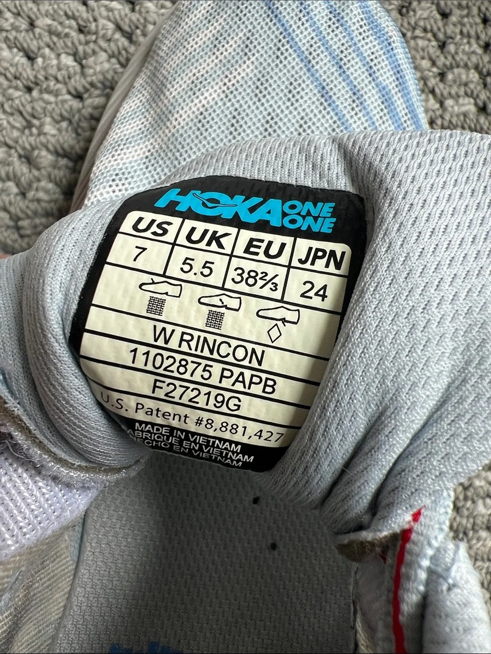Hoka light blue