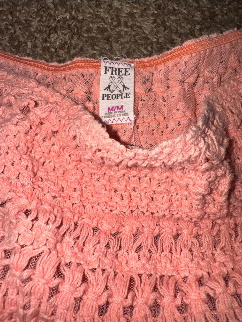 Free People Coral Pink Tiered Smocked Maxi Skirt