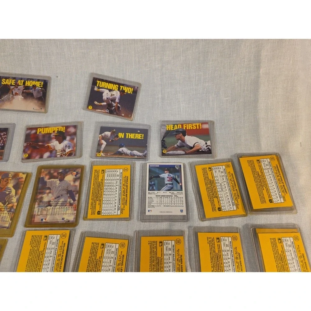 Donruss And Flair Baseball Cards In Penny Sleeve Top Loaders. Very Good...