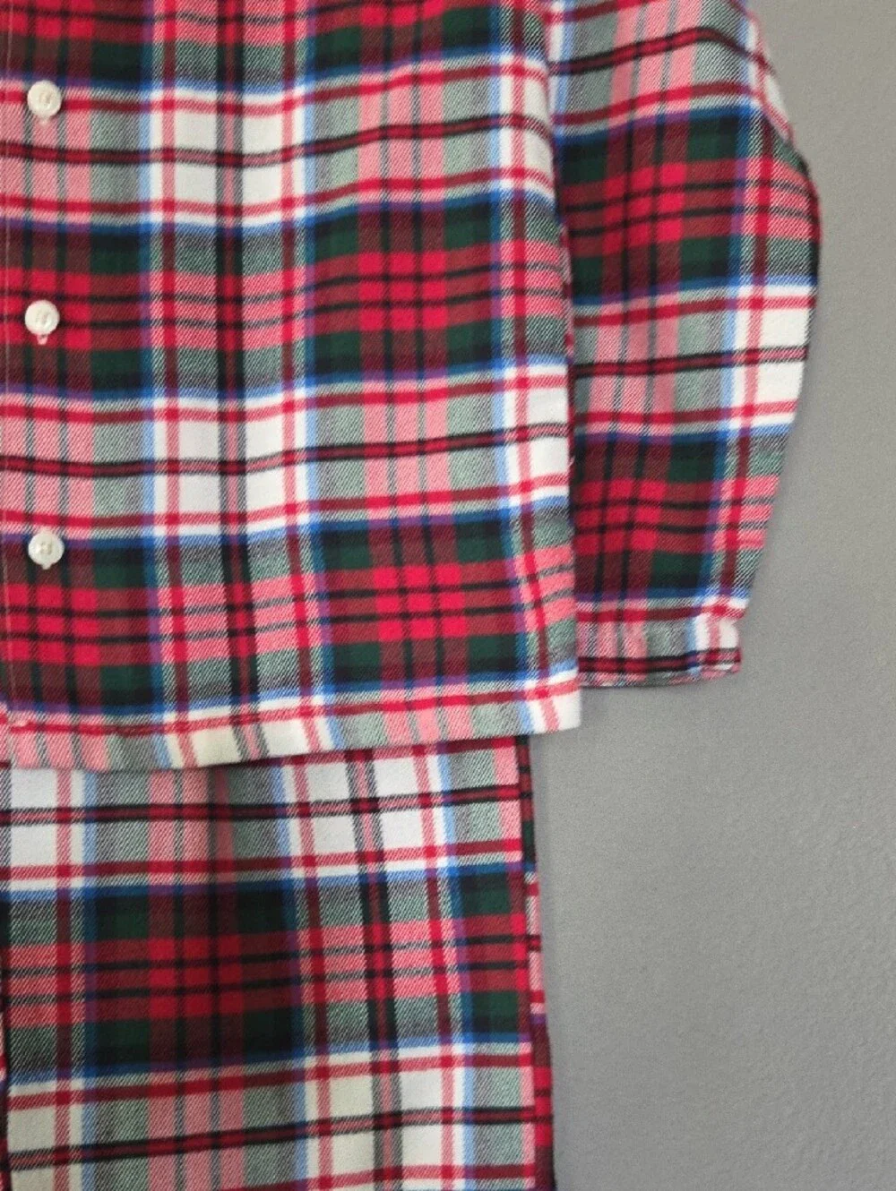 Lands' End Winter Plaid Kids Two-Piece Pajama Set